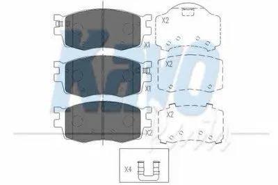 Комплект тормозных колодок, дисковый тормоз KAVO PARTS купить