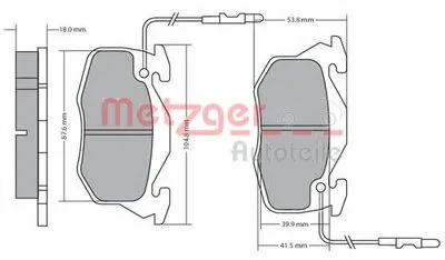 Комплект тормозных колодок, дисковый тормоз METZGER купить