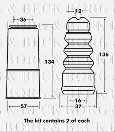 Пылезащитный комплект, амортизатор BORG & BECK купить