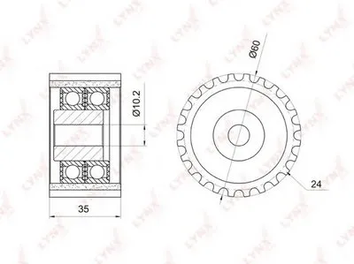 Паразитный / Ведущий ролик, зубчатый ремень LYNXauto купить