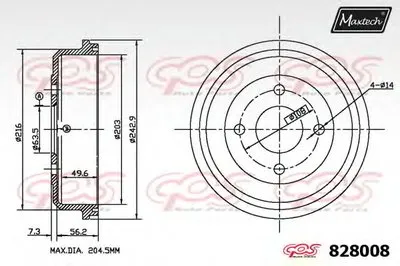 Тормозной барабан R+ (Regular Plus) MAXTECH купить