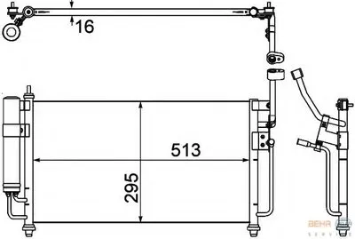Конденсатор, кондиционер BEHR HELLA SERVICE HELLA купить