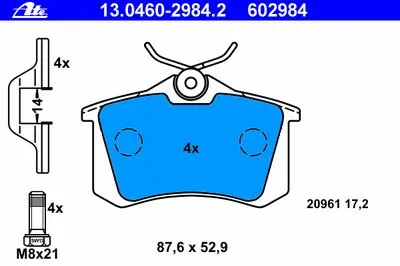 Комплект тормозных колодок, дисковый тормоз ATE купить