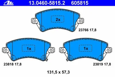 Комплект тормозных колодок, дисковый тормоз ATE купить