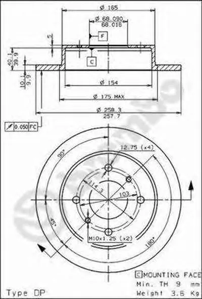 Тормозной диск COATED DISC LINE BREMBO купить