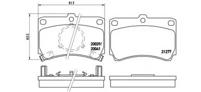 Комплект тормозных колодок, дисковый тормоз BREMBO купить