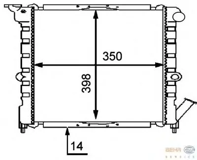 Радиатор, охлаждение двигателя BEHR HELLA SERVICE купить