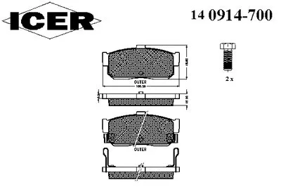 Комплект тормозных колодок, дисковый тормоз ICER купить