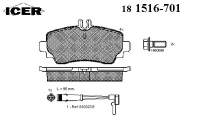 Комплект тормозных колодок, дисковый тормоз ICER купить