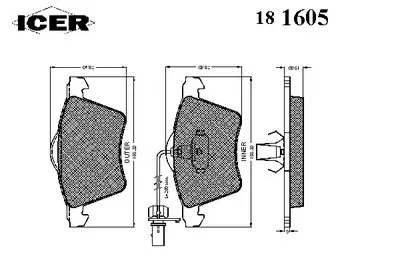 Комплект тормозных колодок, дисковый тормоз ICER купить