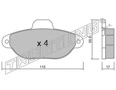 Комплект тормозных колодок, дисковый тормоз TRUSTING купить