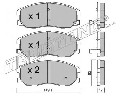 Комплект тормозных колодок, дисковый тормоз TRUSTING купить