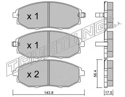 Комплект тормозных колодок, дисковый тормоз TRUSTING купить