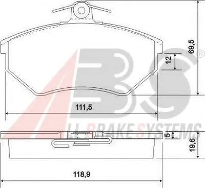 Комплект тормозных колодок, дисковый тормоз A.B.S. купить