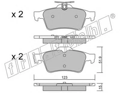 Комплект тормозных колодок, дисковый тормоз fri.tech. купить