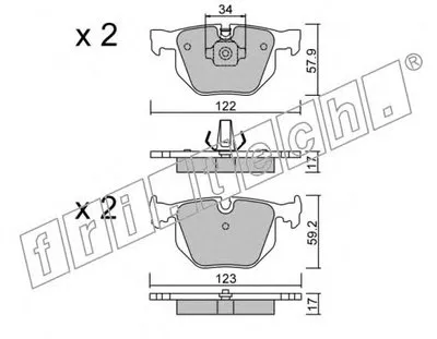 Комплект тормозных колодок, дисковый тормоз fri.tech. купить