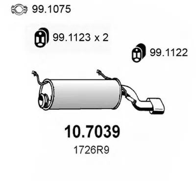 Глушитель выхлопных газов конечный ASSO купить