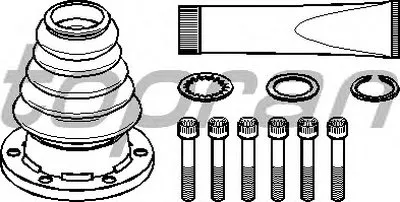 Комплект пылника, приводной вал TOPRAN купить