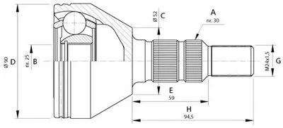Шарнирный комплект, приводной вал SPIN OPEN PARTS купить