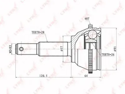 Шарнирный комплект, приводной вал LYNXauto купить