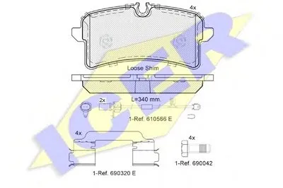 Комплект тормозных колодок, дисковый тормоз ICER купить