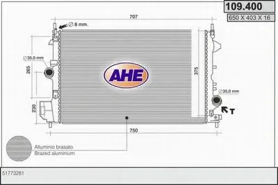 Радиатор, охлаждение двигателя AHE купить