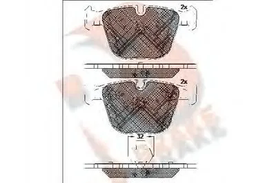 Комплект тормозных колодок, дисковый тормоз R BRAKE купить