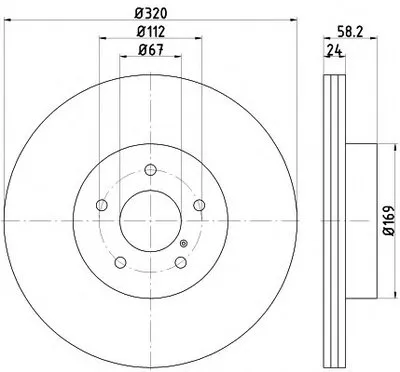 Тормозной диск PRO HELLA купить