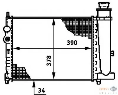 Радиатор, охлаждение двигателя BEHR HELLA SERVICE HELLA купить