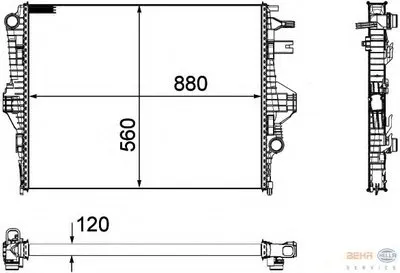 Радиатор, охлаждение двигателя BEHR HELLA SERVICE HELLA купить