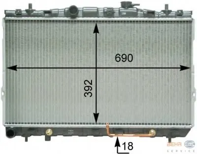 Радиатор, охлаждение двигателя BEHR HELLA SERVICE HELLA купить