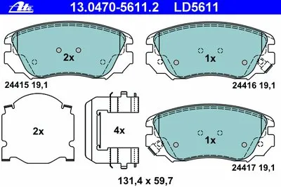 Комплект тормозных колодок, дисковый тормоз ATE Ceramic ATE купить