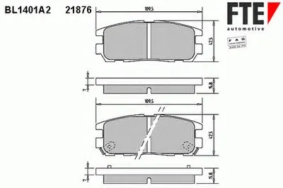 Комплект тормозных колодок, дисковый тормоз FTE купить
