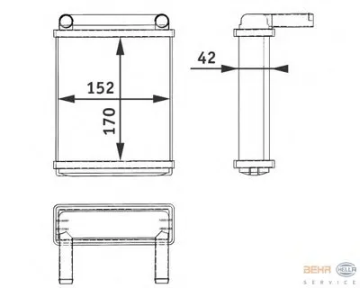 Теплообменник, отопление салона BEHR HELLA SERVICE купить