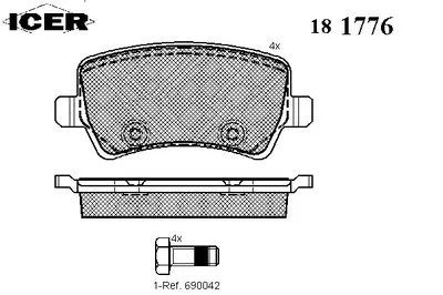 Комплект тормозных колодок, дисковый тормоз ICER купить