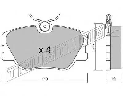 Комплект тормозных колодок, дисковый тормоз TRUSTING купить