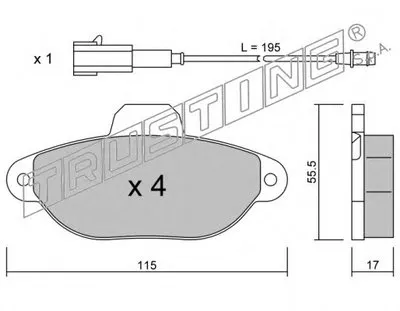Комплект тормозных колодок, дисковый тормоз TRUSTING купить
