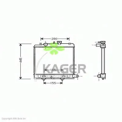 Радиатор, охлаждение двигателя KAGER купить