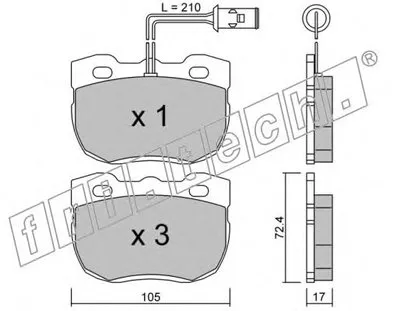 Комплект тормозных колодок, дисковый тормоз fri.tech. купить