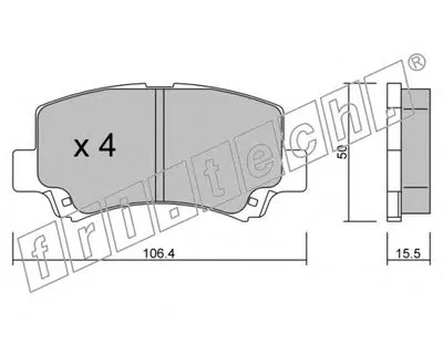Комплект тормозных колодок, дисковый тормоз fri.tech. купить