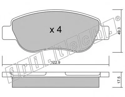 Комплект тормозных колодок, дисковый тормоз fri.tech. купить