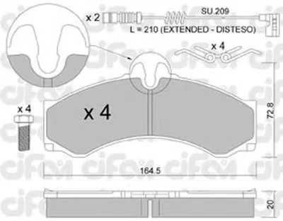 Комплект тормозных колодок, дисковый тормоз CIFAM купить
