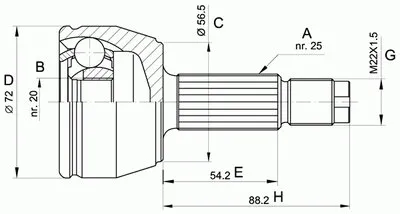 Шарнирный комплект, приводной вал SPIN OPEN PARTS купить