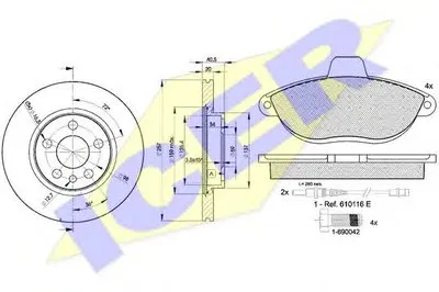 Комплект тормозов, дисковый тормозной механизм ICER купить