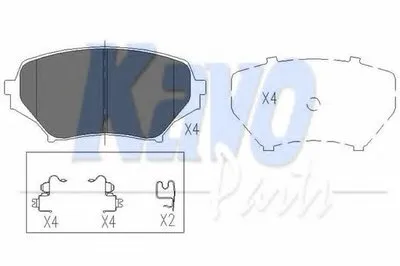 Комплект тормозных колодок, дисковый тормоз KAVO PARTS купить