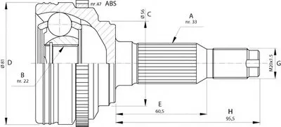 Шарнирный комплект, приводной вал SPIN OPEN PARTS купить