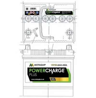 Стартерная аккумуляторная батарея Powercharge Plus MOTAQUIP купить