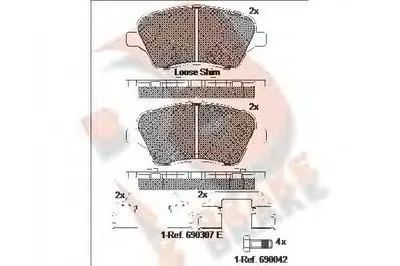 Комплект тормозных колодок, дисковый тормоз R BRAKE купить