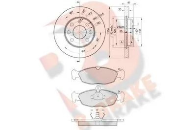 Комплект тормозов, дисковый тормозной механизм R BRAKE купить