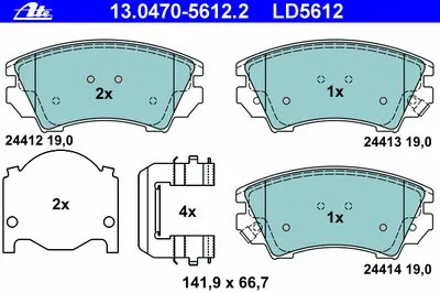 Комплект тормозных колодок, дисковый тормоз ATE Ceramic ATE купить